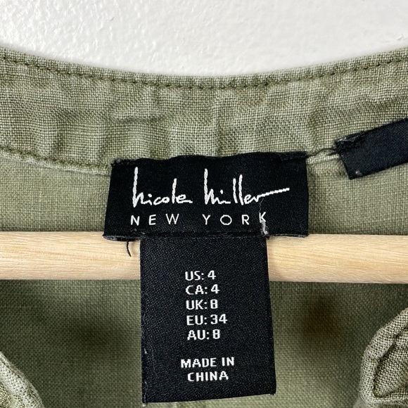 Nicole Miller sleeveless linen jumpsuit women 4 pocket size 4 button closure - Picture 12 of 12